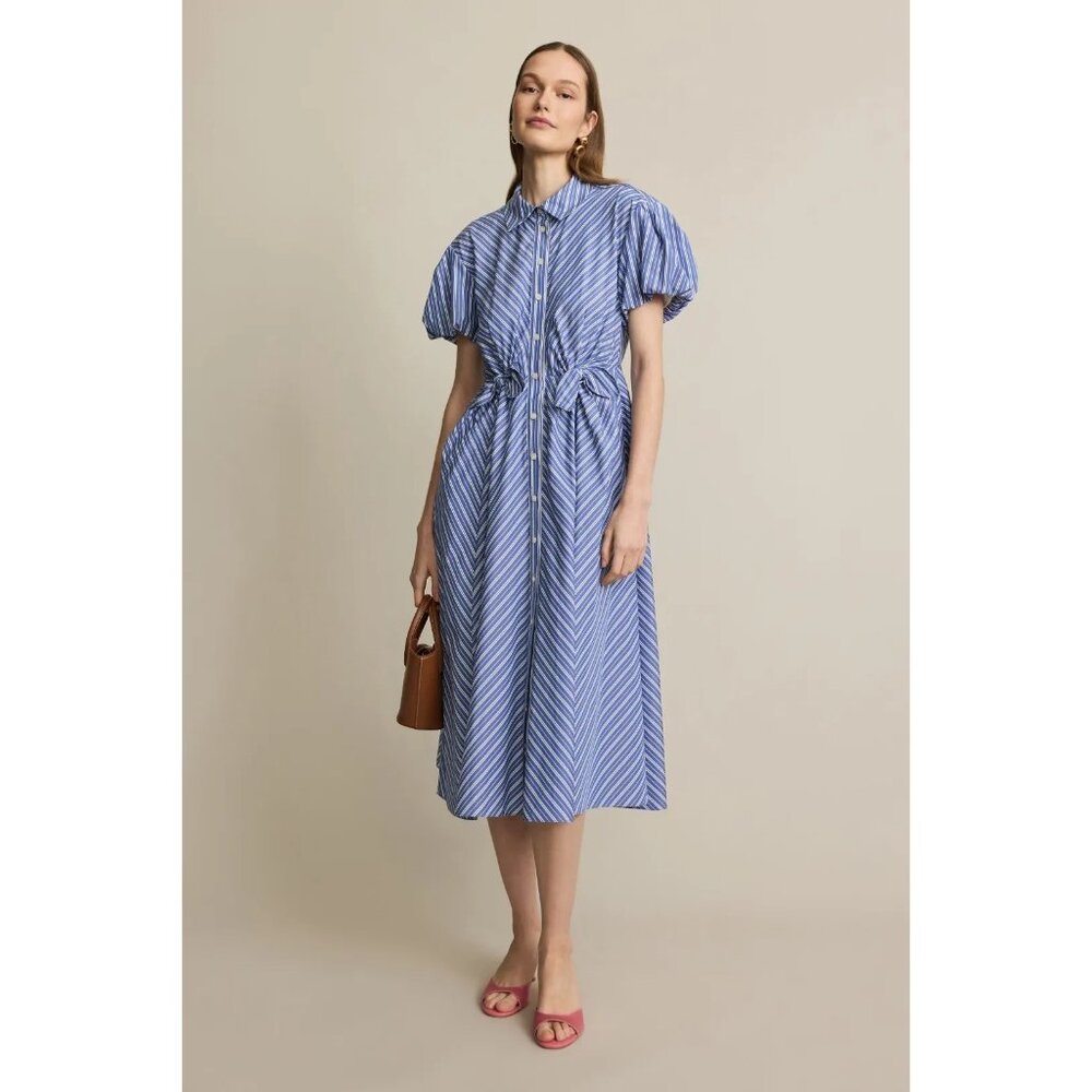 Tanya Taylor Blue Striped Dress